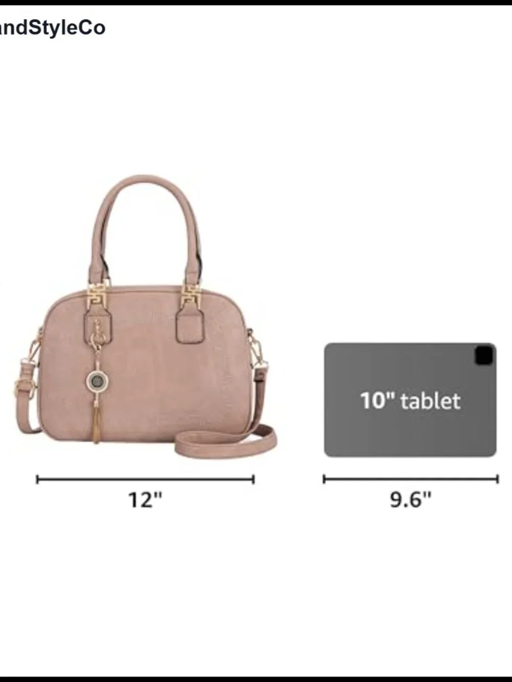 Faux Leather Satchel Crossbody Handbag with Detachable Strap, Greek Key Pattern